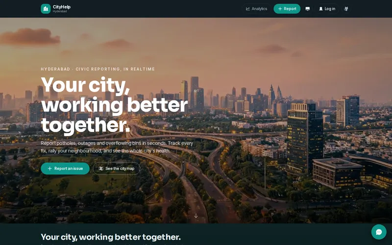 CityHelp — screenshot of the live product