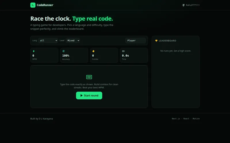 CodeRunner — screenshot