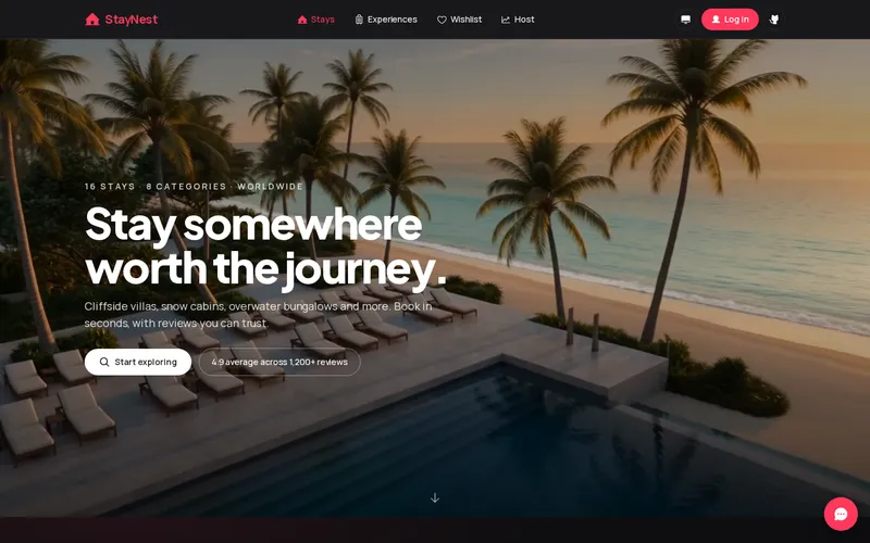 StayNest — screenshot of the live product